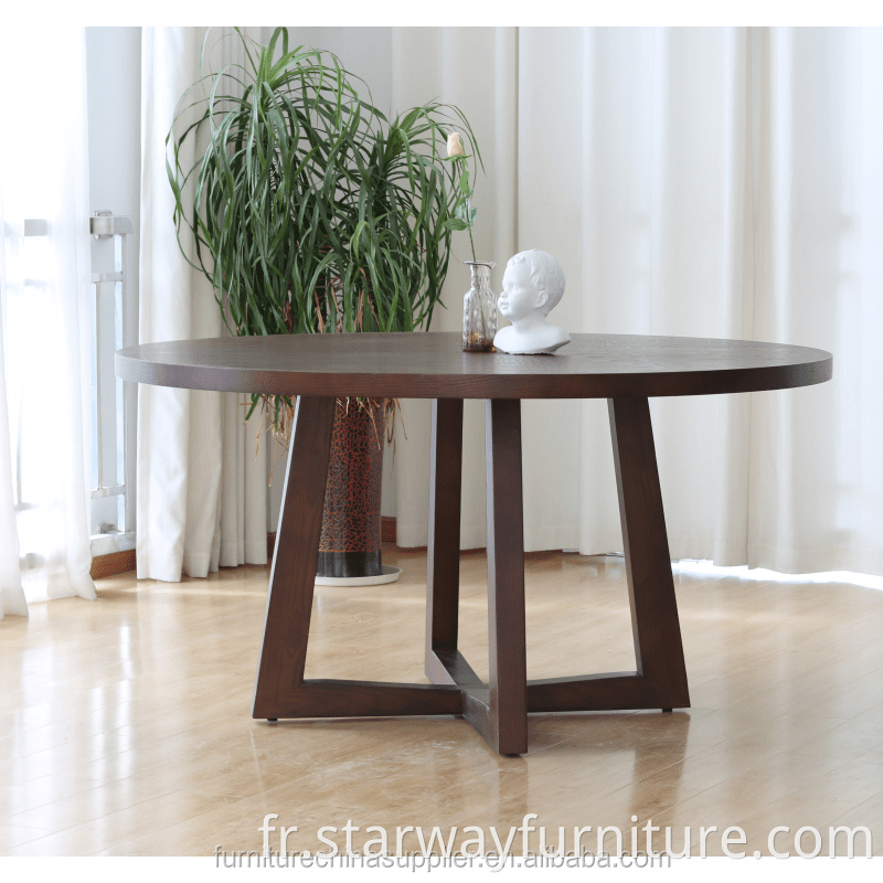 Ensemble de table à manger en bois rond en marbre de vente chaude en gros peut avec 6 chaises pour manger